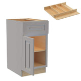 Home Decorators Collection Grayson 18 in. W x 24 in. D x 34.5 in. H Assembled Plywood Base Kitchen Cabinet in Pearl Gray with Utility Soft Close LH