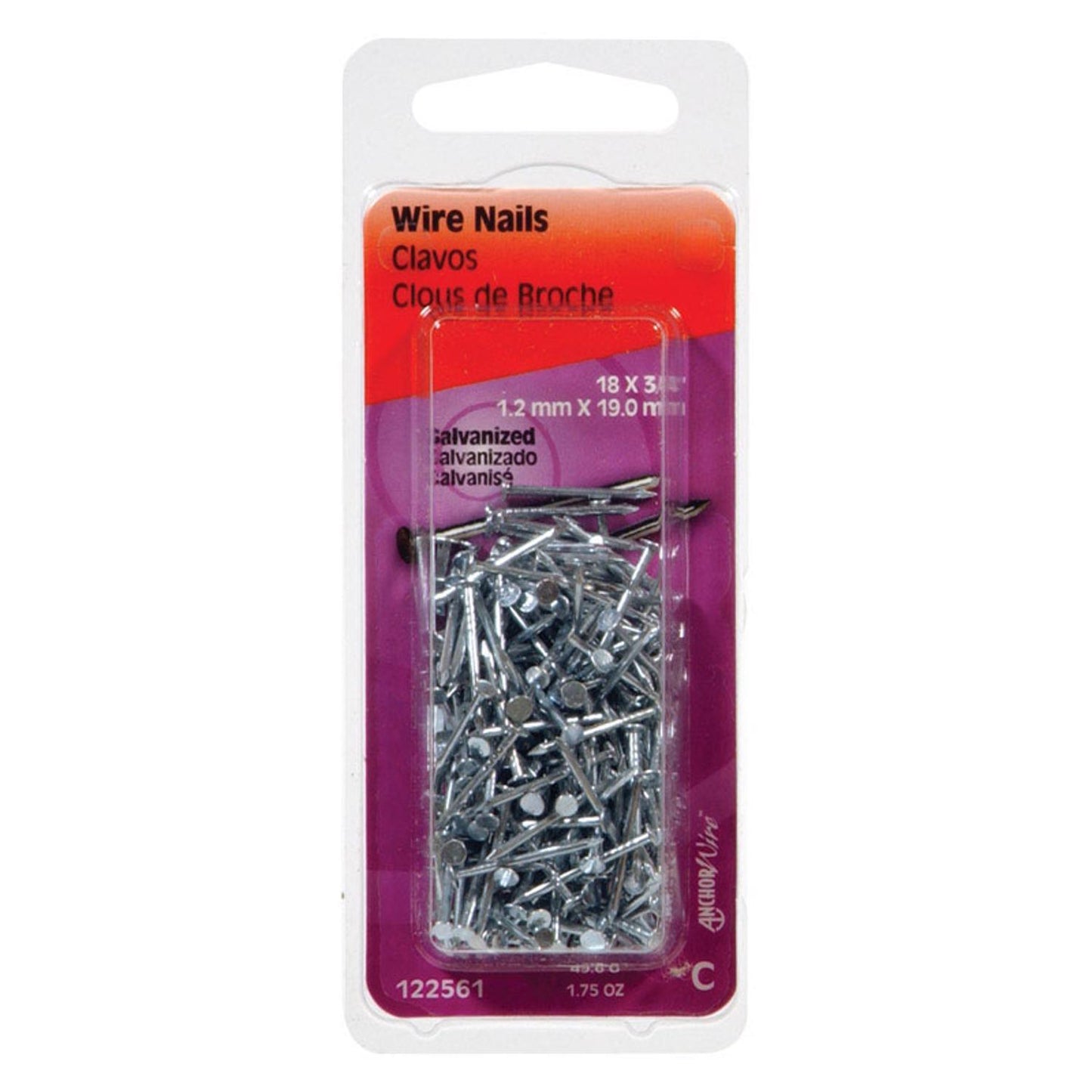 Hillman No. 16 1-1/4 in. Wire Galvanized Steel Nails, Flat Head