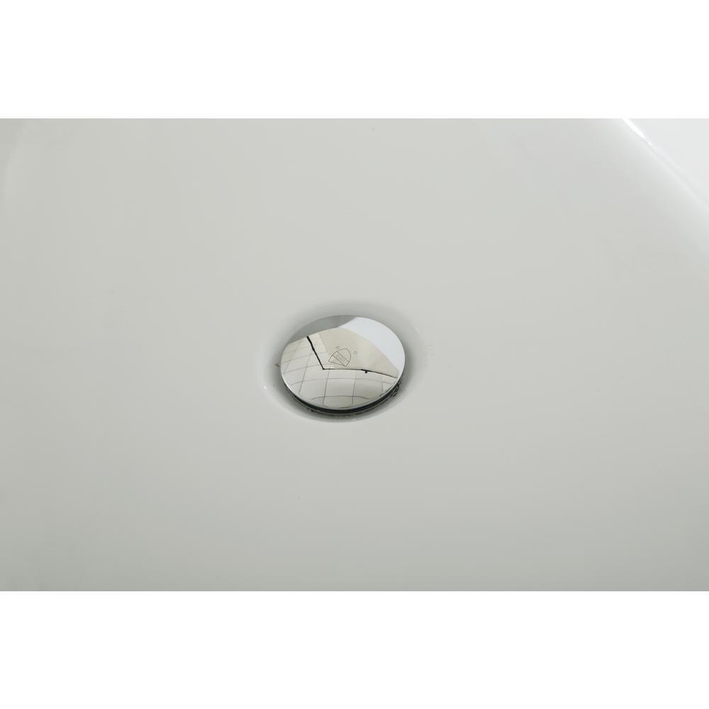 67 in. Acrylic Center Drain Rectangle Flat Bottom Freestanding Bathtub in White - Super Arbor