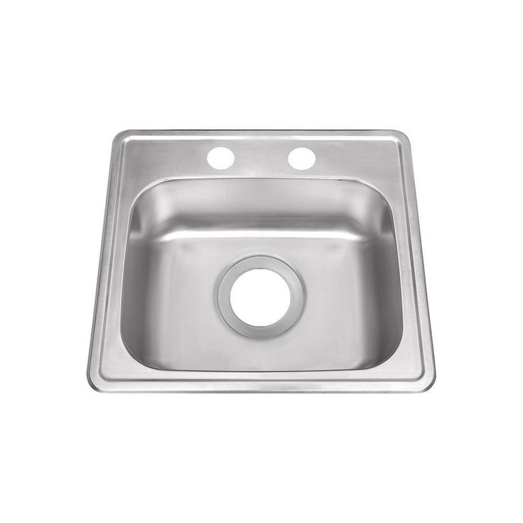 Drop-In Stainless Steel 15 in. 2-Hole Single Bowl Bar Sink