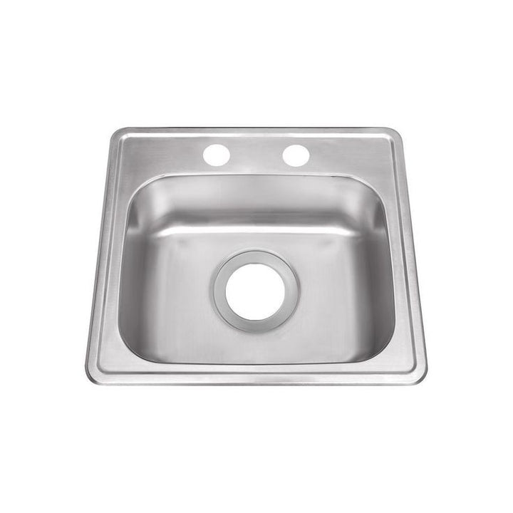 Drop-In Stainless Steel 15 in. 2-Hole Single Bowl Bar Sink