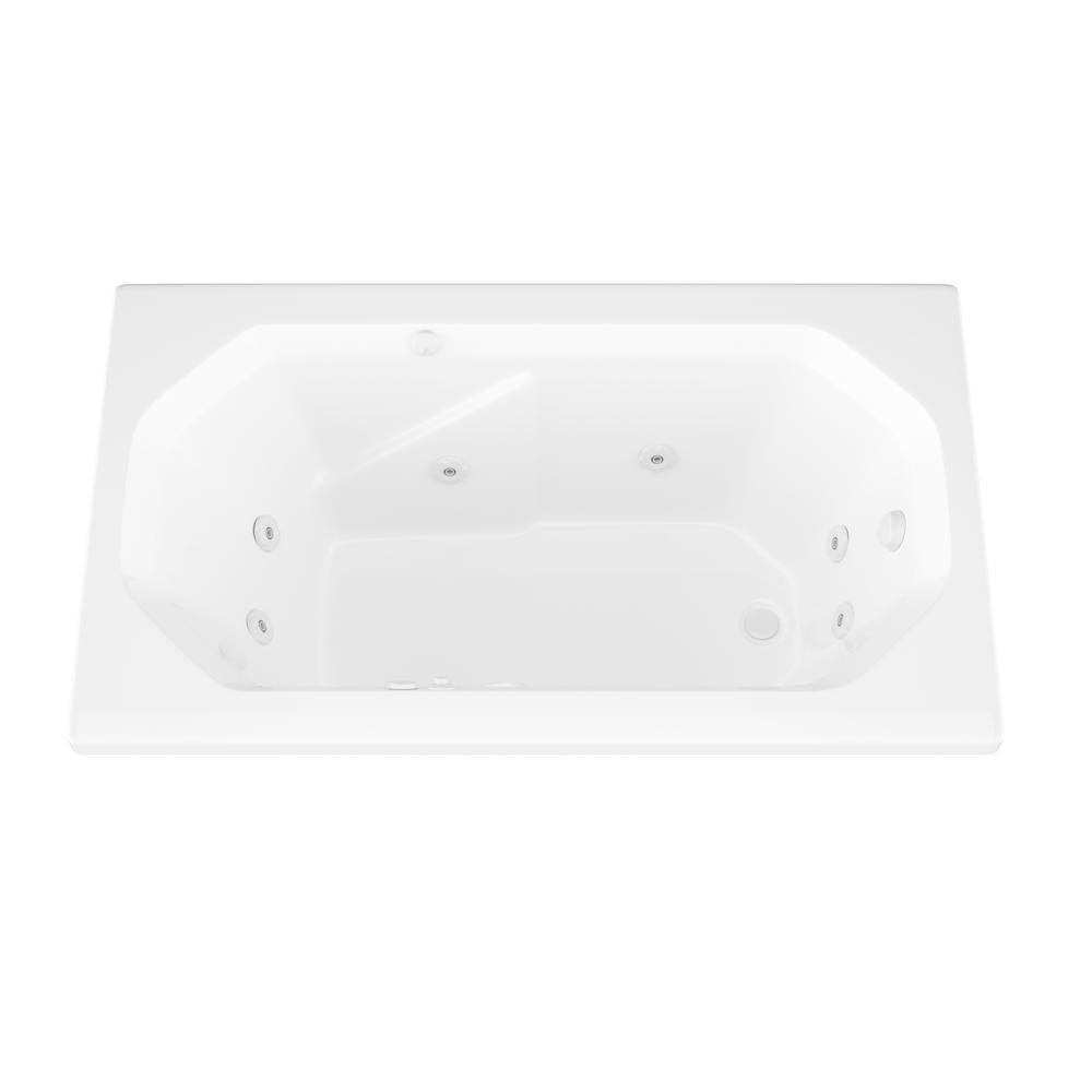 Onyx 5 ft. Rectangular Drop-in Whirlpool Bathtub in White - Super Arbor