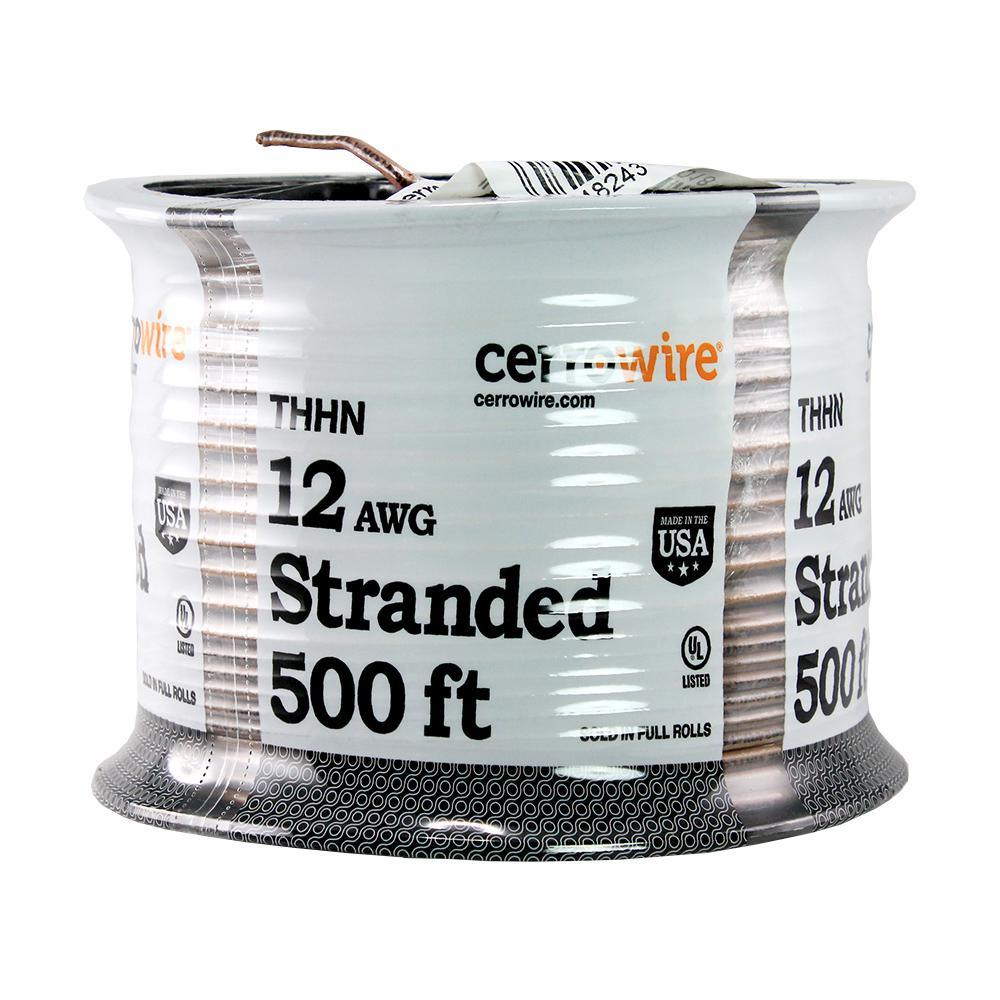 500 ft. 12/1 White Stranded THHN Wire - Super Arbor