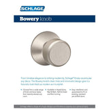 Bowery Matte Black Privacy Bed/Bath Door Knob - Super Arbor