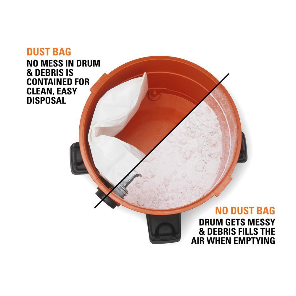 High-Efficiency Size B Dust Collection Bags for 5 to 10 Gal. RIDGID Wet/Dry Shop Vacuums, except HD06001 (2-Pack) - Super Arbor