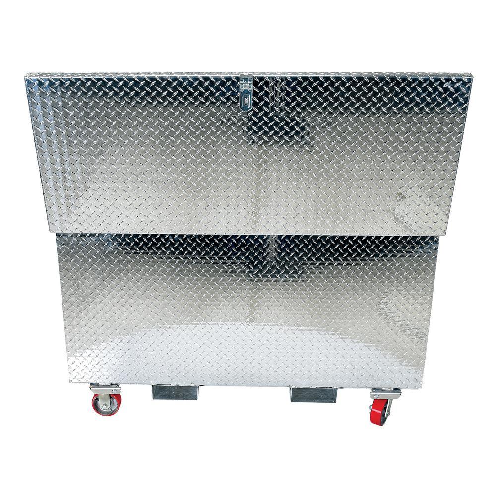 30 in. x 60 in. Aluminum Portable Fold Down Tool Box with Casters and Fork Pocket - Super Arbor