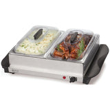 5 Qt. Stainless Steel Buffet Server with Two Warming Crocks