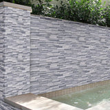 Alaska Gray 3D Ledger Panel 6 in. x 24 in. Honed Marble Wall Tile (10 cases / 60 sq. ft. / pallet)