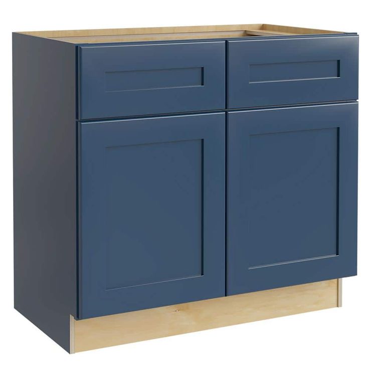 Home Decorators Collection Newport 33 in. W x 21 in. D x 34.5 in. H Assembled Plywood Sink Base Bath Cabinet in Mythic Blue with Soft Close