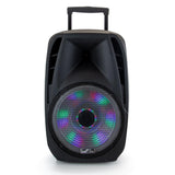 15 in. Portable Bluetooth Speaker with Sound/Volume Reactive Lights - Super Arbor