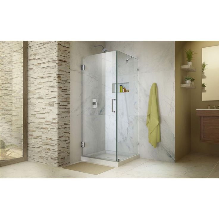 Unidoor Lux 30 in. x 30-3/8 in. x 72 in. Frameless Corner Hinged Shower Enclosure in Chrome