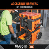 Klein Tools MODbox Two-Drawer Rolling Tool Box, 22.6 in, Orange, Plastic & Metal