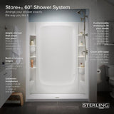 STORE+ 30 in. x 60 in. Single Threshold Right-Hand Shower Base with Shower Walls and 12-Piece Accessory Kit in White - Super Arbor