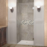 Cascadia 34 in. x 72 in. Completely Frameless Hinged Shower Door in Stainless Steel with Clear Glass - Super Arbor
