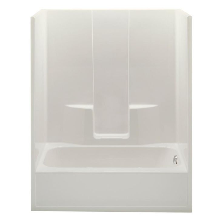 Everyday 60 in. x 34.5 in. x 76.5 in. 1-Piece Bath and Shower Kit with Right Drain in White