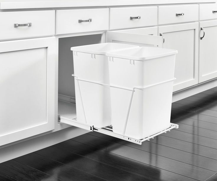 Rev-A-Shelf 20-Quart Plastic Soft Close Pull Out Trash Can