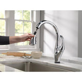 Delta Addison Touch2O Chrome 1-Handle Deck-Mount Pull-Down Touch Kitchen Faucet (Deck Plate Included)