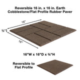 Reversible 16 in. x 16 in. x 0.75 in. Earth Brick Face/Flat Profile Rubber Paver - Super Arbor