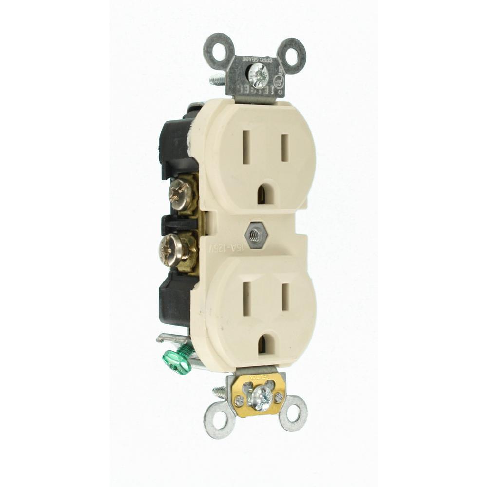 15 Amp Commercial Grade Duplex Outlet, Light Almond - Super Arbor