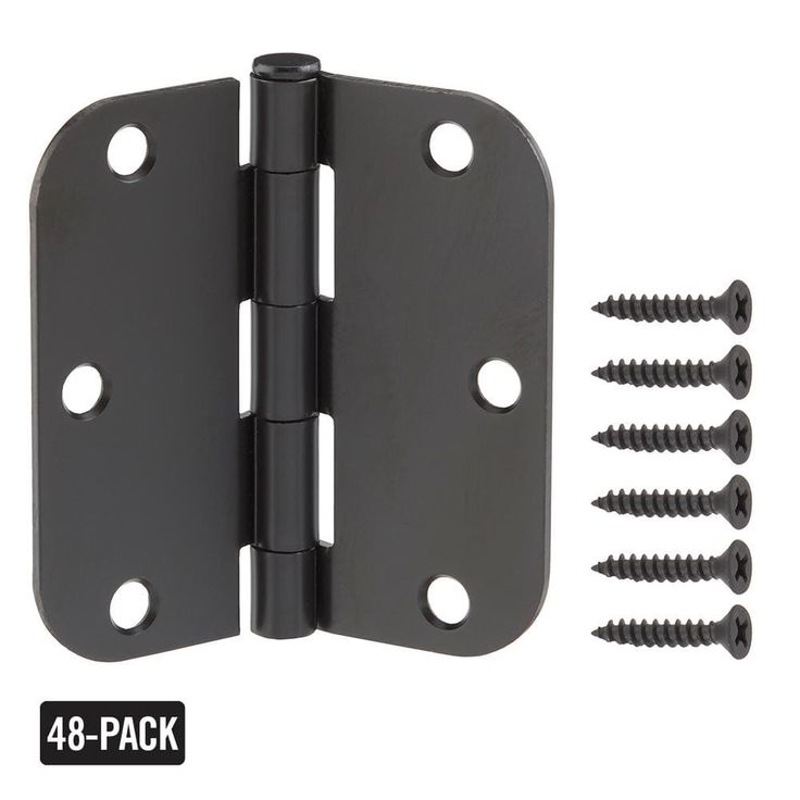 3-1/2 in. x 5/8 in. Radius Oil-Rubbed Bronze Door Hinge Value Pack (48 per Pack)