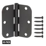 3-1/2 in. x 5/8 in. Radius Oil-Rubbed Bronze Door Hinge Value Pack (48 per Pack)
