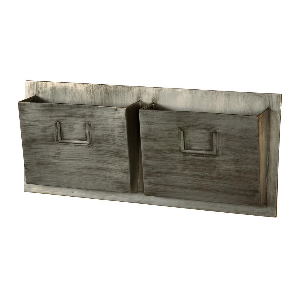 Industrial Metal Two Slot Mailbox - Horizontal - Super Arbor