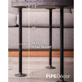 1/2 in. x 1.5 ft. L Black Steel Pipe Flange Table Leg Kit (Set of 4)