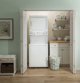 GE Electric Stacked Laundry Center, 3.9-cu ft Washer & 5.9-cu ft Dryer, ENERGY STAR, White (GUD27EESNWW)