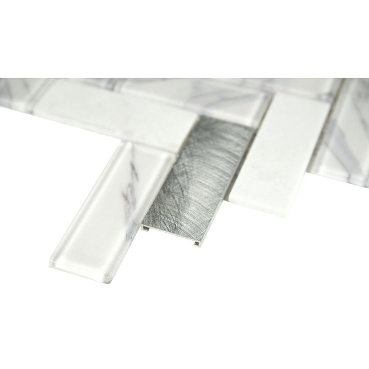 MSI Bytle Bianco Herringbone 12 in. x 12 in. x 6 mm Textured Multi-Surface Mesh-Mounted Mosaic Tile ( 15 sq. ft. / case )