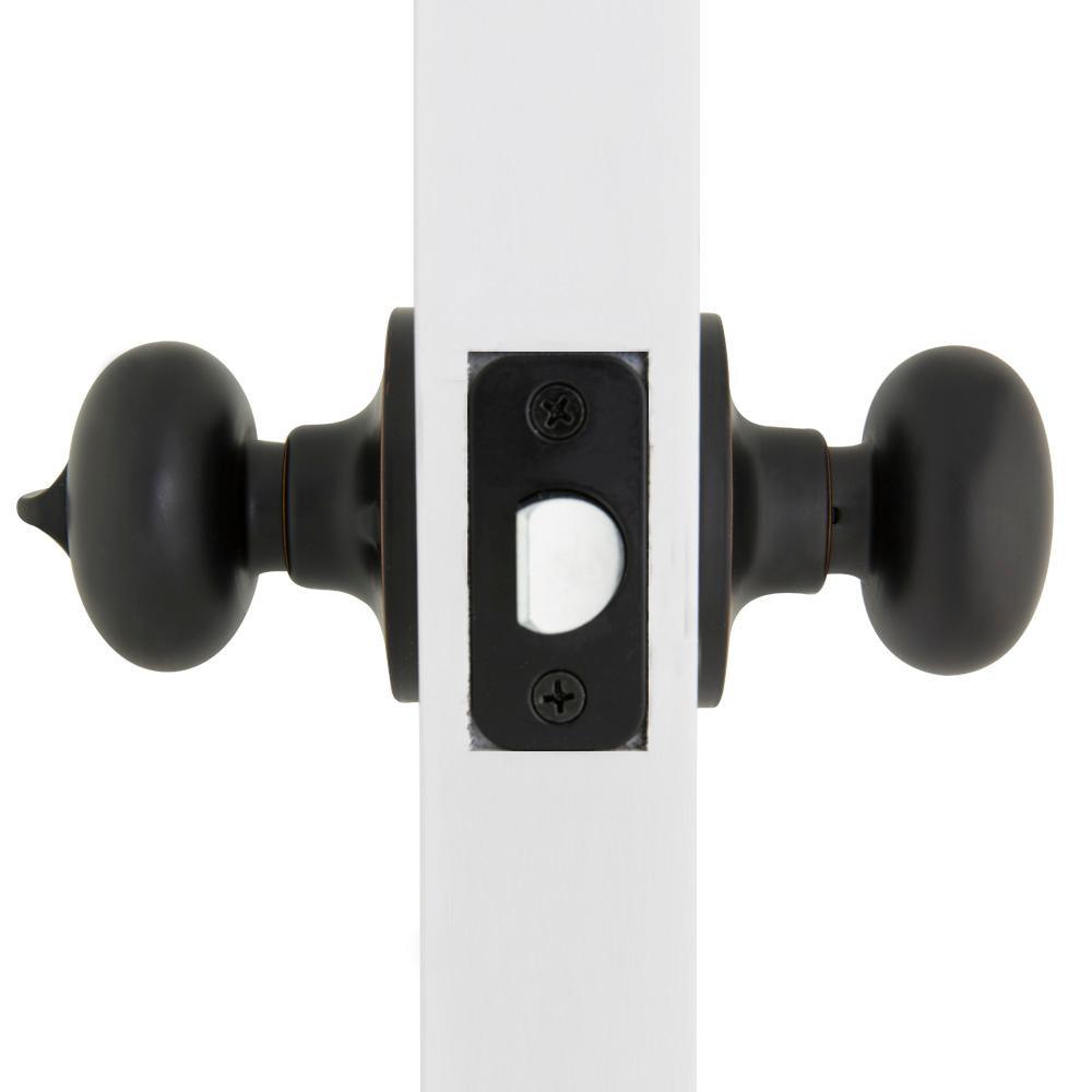Round Aged Bronze Bed and Bath Door Knob - Super Arbor