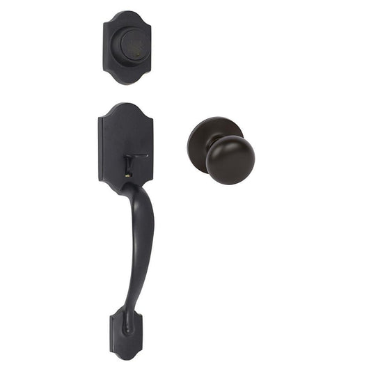 Wicklow Black Single Cylinder Deadbolt Entry Door Handleset - Super Arbor