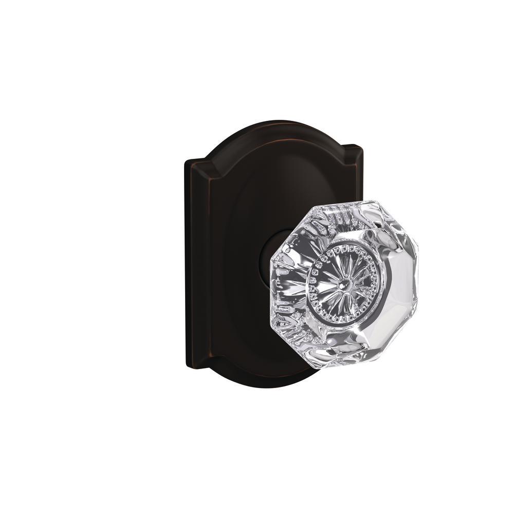 Custom Alexandria Satin Nickel Camelot Trim Combined Interior Glass Door Knob - Super Arbor