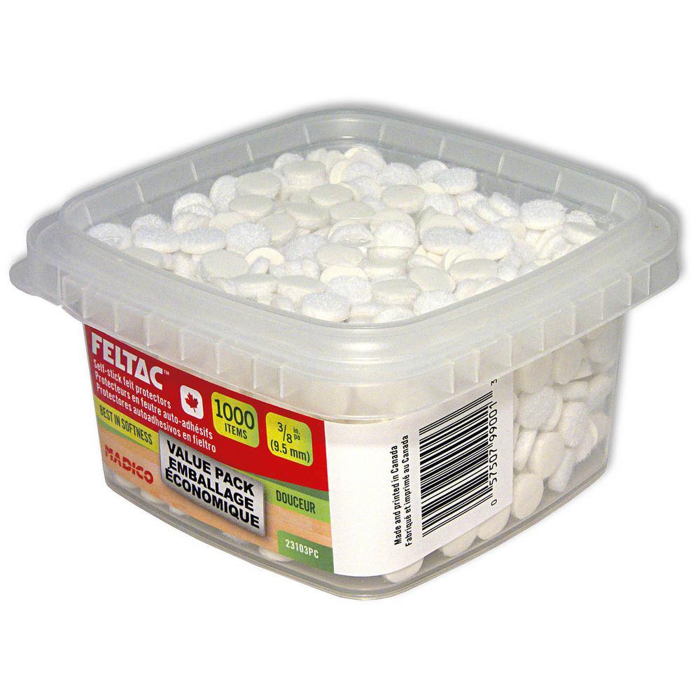 3/8 in. Self-adhesive Felt Pads (1000-Pack) - Super Arbor