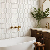 Adessi White Picket Ceramic Tile - 4 x 12 Matte Finish