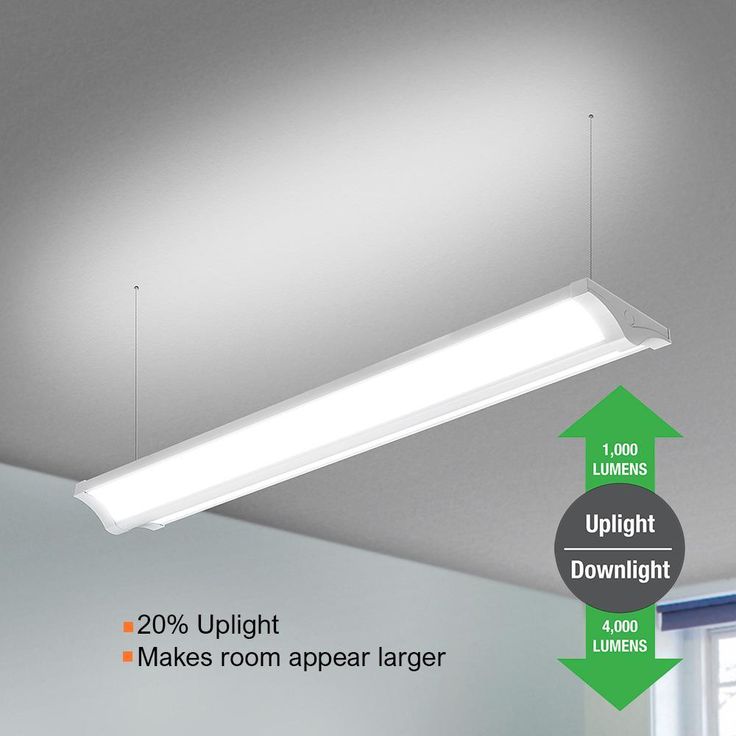 4 ft. 4000 Lumens Indirect Integrated LED White Wraparound Light with Uplight Downlight Feature 4000K (4-Pack)