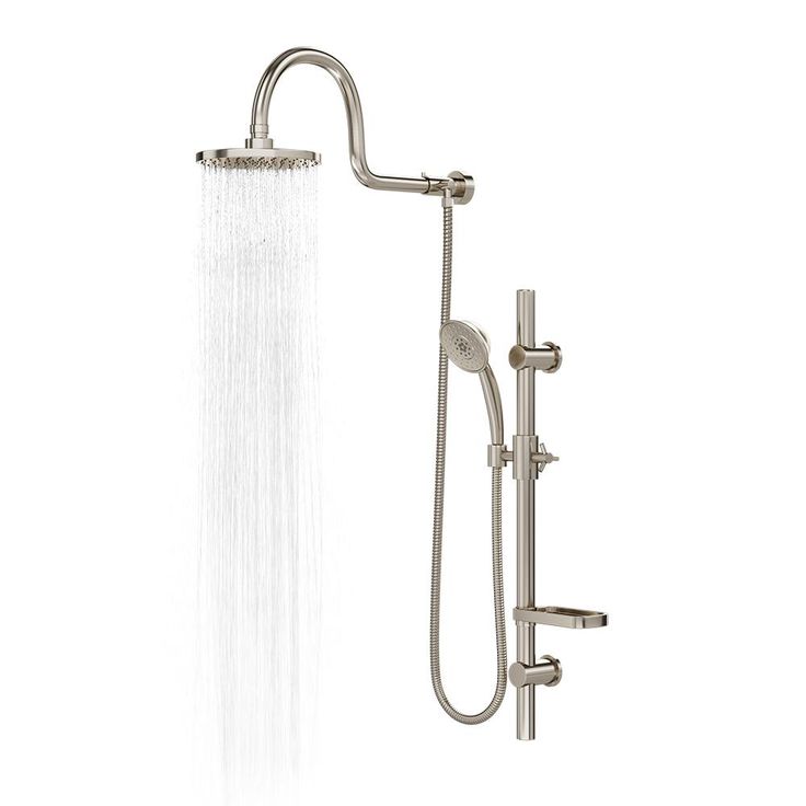 AquaRain 3-Spray Retrofit Shower System with Handshower & Showerhead Combo & Wall Bar Shower Kit in Brushed Nickel