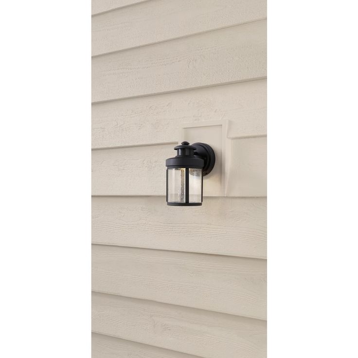 Black Motion Sensor Outdoor Integrated LED Wall Lantern Sconce