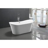 Eft 67 in. Acrylic Flatbottom Non-Whirlpool Bathtub in White - Super Arbor