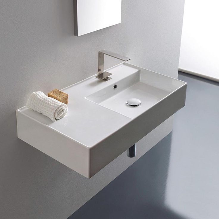 Nameeks Teorema Wall Mounted Bathroom Sink in White