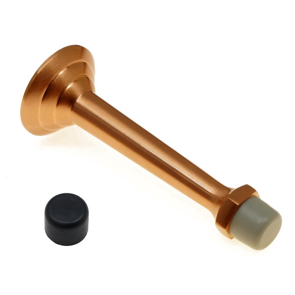 3-3/4 in. Solid Brass Fancy 3-Ring Base Door Stop in Matte Black - Super Arbor