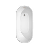 Ursula 4.9 ft. Acrylic Flatbottom Non-Whirlpool Bathtub in White with Brushed Nickel Trim - Super Arbor