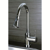 Kingston Brass Concord Chrome 1-Handle Deck-Mount Pull-Down Handle Kitchen Faucet