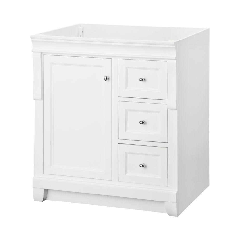 Naples 30 in. W Bath Vanity Cabinet Only in Distressed Grey with Right Hand Drawers - Super Arbor