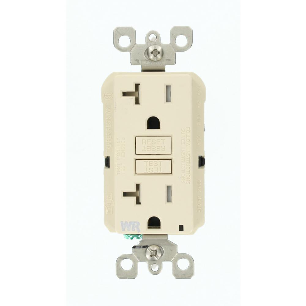 20 Amp SmartlockPro Weather/Tamper Resistant GFCI Duplex Outlet, Gray - Super Arbor