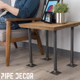 3/4 in. x 1.5 ft. L Black Steel Pipe Square Flange Table Leg Kit (Set of 4)
