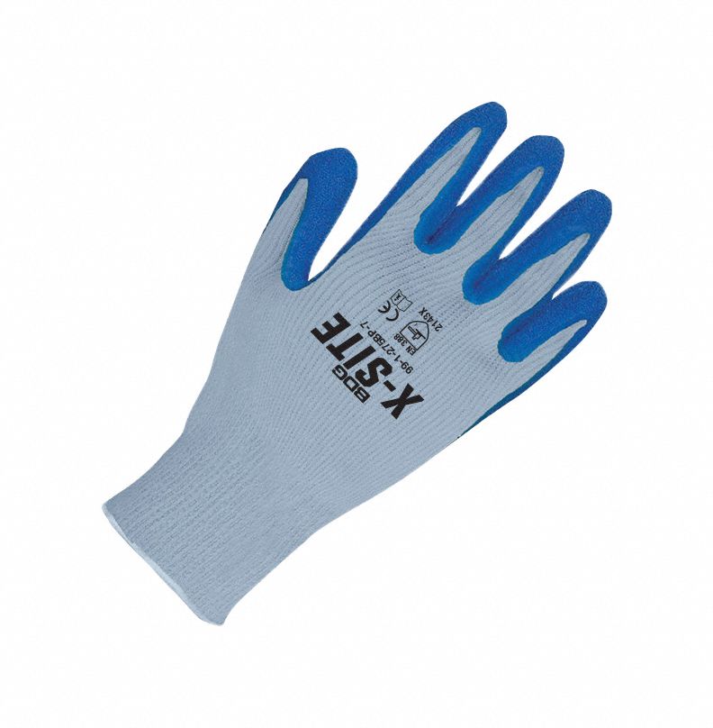 BDG X-Site Rough Foam Latex Coated Gloves XS - Blue Palm-Dipped Knit