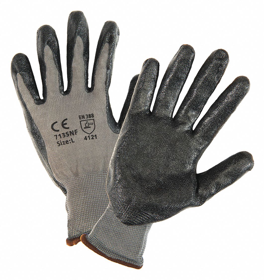 PIP PosiGrip Sandy Foam Nitrile Coated Gloves, ANSI Abrasion Level 3, Medium, Gray