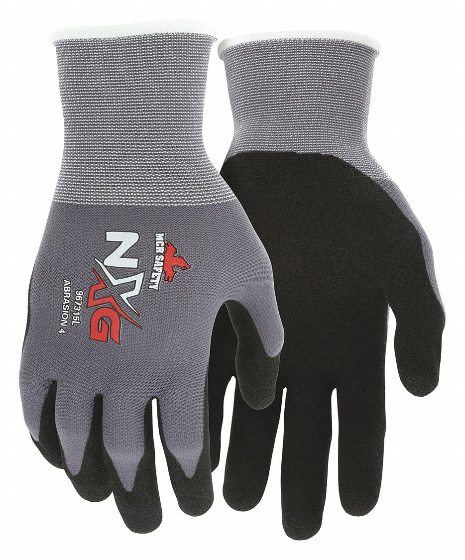 MCR SAFETY NXG Knit Gloves - Foam Nitrile Palm, ANSI Abrasion Level 4
