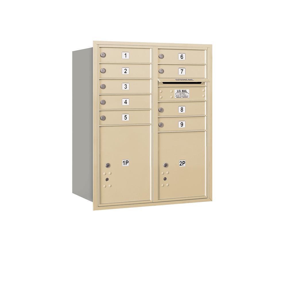 3700 Horizontal Series 9-Compartment with 2-Parcel Locker Recessed Mount Mailbox - Super Arbor