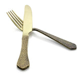 Zambezi 5-Piece Gold Hammer Texture Stainless Steel Flatware Set (Service for 1)